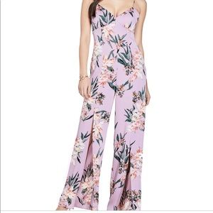 Guess Leigh Purple Floral Slit Jumpsuit
